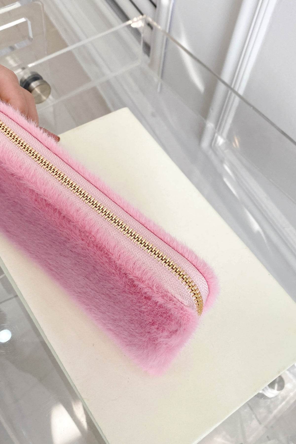 Solid Color Fluff Rectangle Wallet - Hovatok