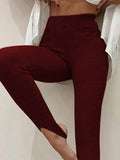 Ribbed Mid Waist Leggings - Hovatok