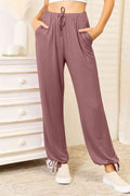 Basic Bae Full Size Soft Rayon Drawstring Waist Pants with Pockets - Hovatok