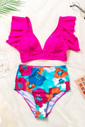 Cropped Swim Top and Floral Bottoms Set - Hovatok