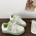 Lace Up Round Toe Platform Sneakers - Hovatok