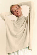 Davi & Dani Turtleneck Long Sleeve Knit Top - Hovatok