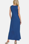 Zenana Scoop Neck Wide Strap Tank Dress - Hovatok