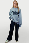 Basic Bae PARIS Round Neck Long Sleeve Air Scuba Sweatshirt - Hovatok