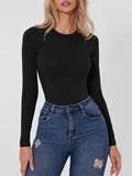 Round Neck Long Sleeve Bodysuit - Hovatok