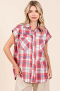 Mittoshop Mineral Wash Plaid Button Down Shirt - Hovatok