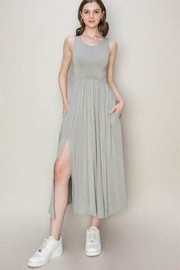 HYFVE Sleeveless Slit Midi Dress - Hovatok