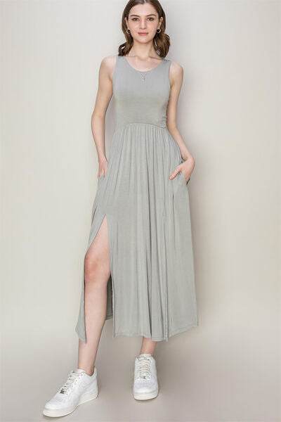 HYFVE Sleeveless Slit Midi Dress - Hovatok