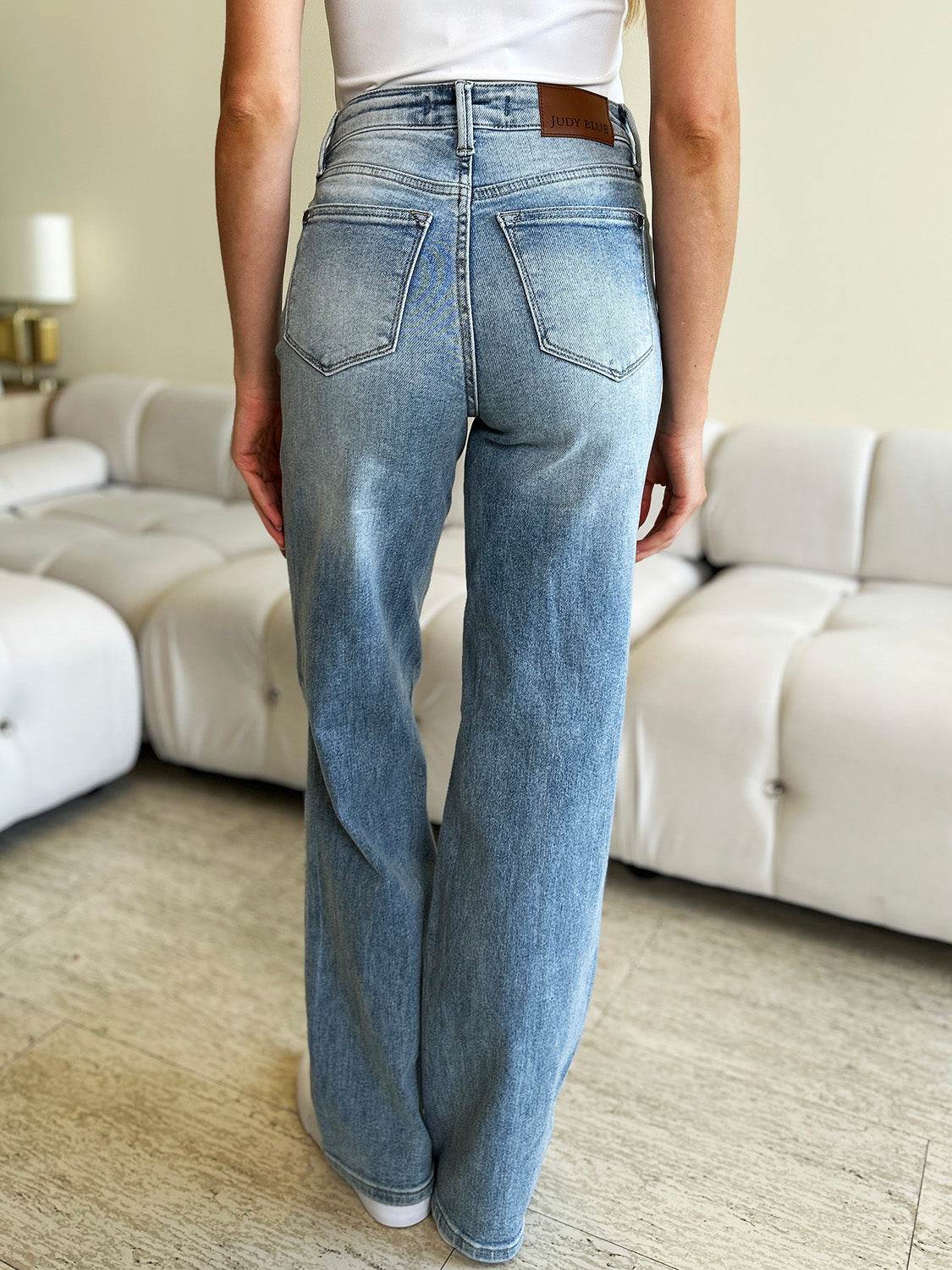 Judy Blue Full Size High Waist Wide Leg Jeans - Hovatok