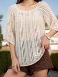 Openwork Round Neck Cover-Up - Hovatok