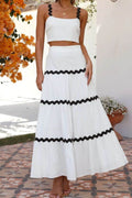 Contrast Trim Cami and Skirt Set - Hovatok