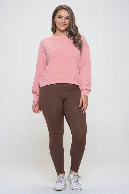 Yelete Full Size Fleece Lined High Waisted Leggings - Hovatok