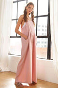 ADORA Square Neck Wide Leg Overalls with Pockets - Hovatok