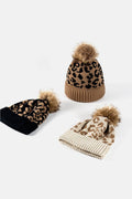 Leopard Pom-Pom Cuffed Beanie - Hovatok