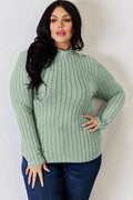 Basic Bae Full Size Ribbed Mock Neck Long Sleeve T-Shirt - Hovatok