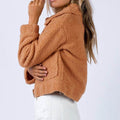 Long Sleeve Collared Neck Sherpa Jacket - Hovatok