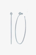 Adored 925 Sterling Silver Moissanite Hoop Earrings - Hovatok
