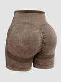 Washed High Waist Active Shorts - Hovatok