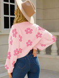Angel Wings Flower Open Front Long Sleeve Cardigan - Hovatok