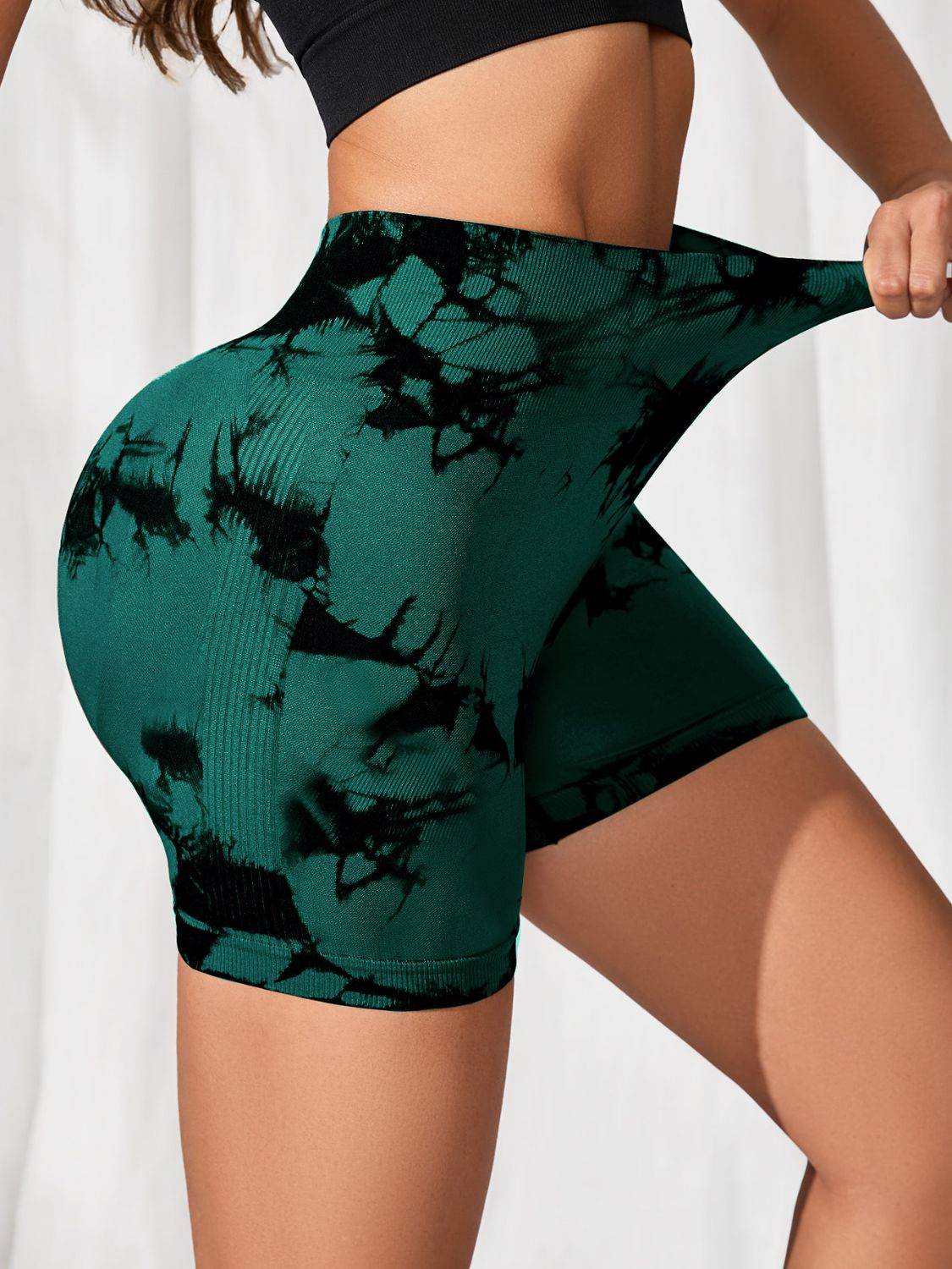 Tie-Dye High Waist Active Shorts - Hovatok