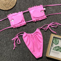 Frill Trim Ruched Bikini Set - Hovatok