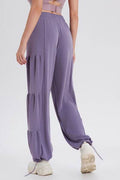 Basic Bae Drawstring Elastic Waist Ruched Joggers - Hovatok