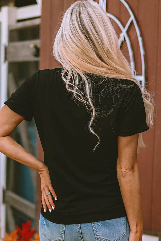 Graphic Round Neck Short Sleeve T-Shirt - Hovatok