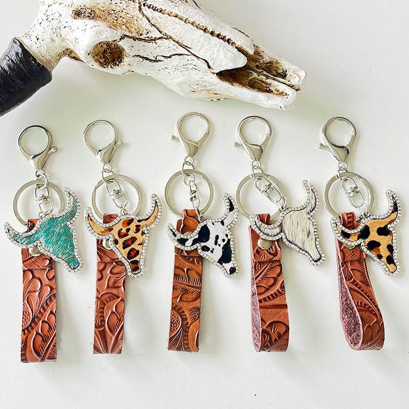 Rhinestone Bull Keychain - Hovatok