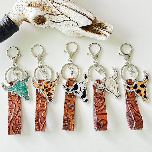 Rhinestone Bull Keychain - Hovatok