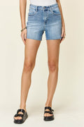 Judy Blue Full Size High Waist Rhinestone Decor Denim Shorts - Hovatok