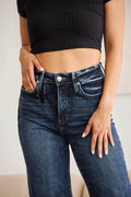 RFM Full Size Tummy Control High Waist Raw Hem Jeans - Hovatok