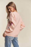 ADORA Stars Pattern Round Neck Drop Shoulder Sweater - Hovatok