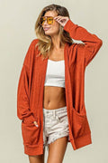BiBi Open Front Drop Shoulder Cardigan with Pockets - Hovatok