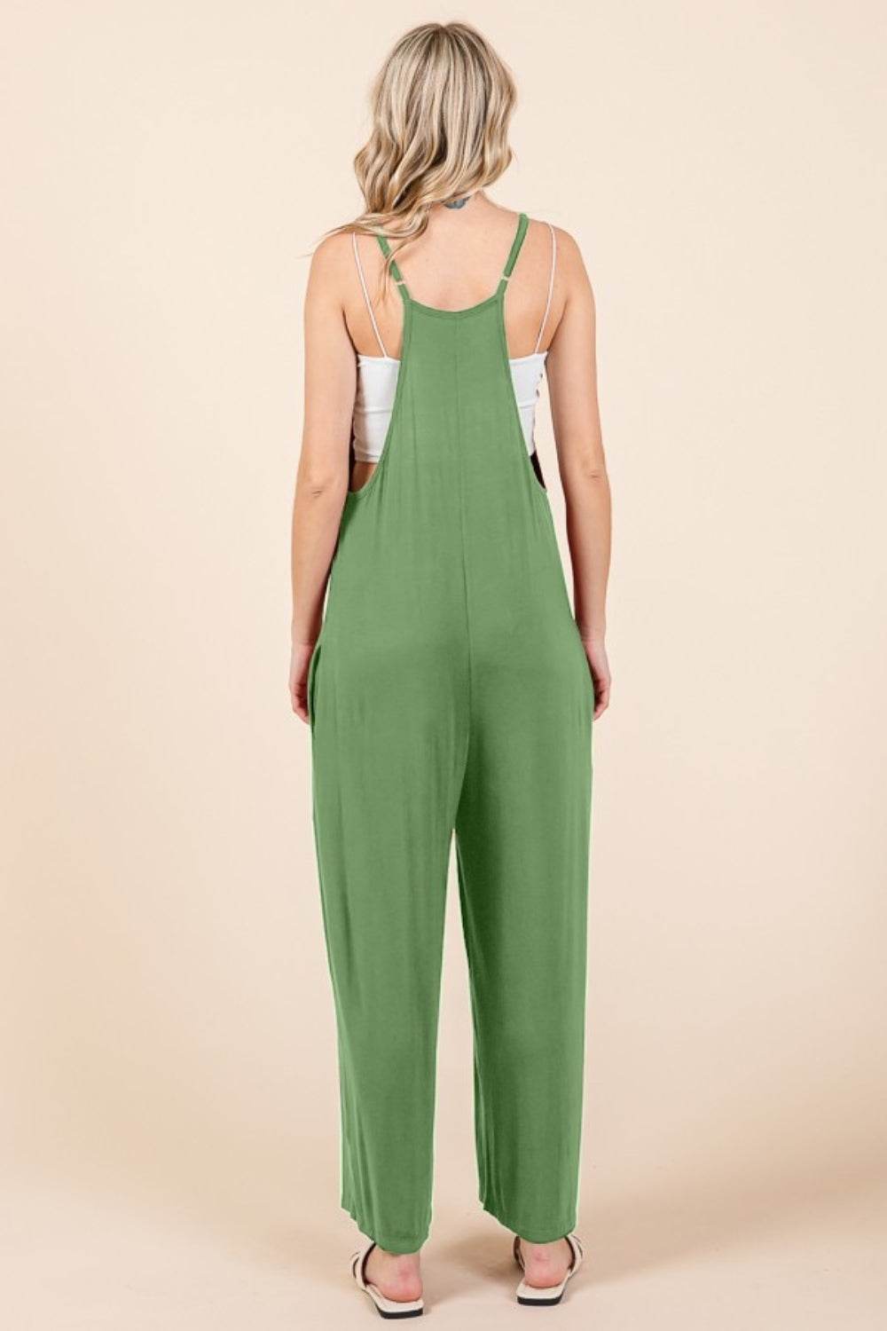 Culture Code Full Size Sleeveless Wide Leg Jumpsuit with Pockets - Hovatok
