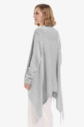 Angel Wings One-Button Tassel Tie Asymmetrical Hem Cardigan - Hovatok