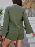 Devine Double Tied V-Neck Top and Shorts Set - Hovatok