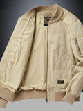 Men's Plus Size Zip Up Baseball Collar Bomber Jacket - Hovatok