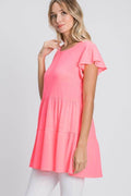 Heimish Full Size Tiered Round Neck Ruffle Sleeve Top Plus Size - Hovatok