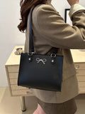 Bow PU Leather Shoulder Bag - Hovatok