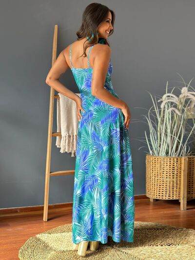 Twisted Printed V-Neck Cami Dress - Hovatok