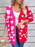 Angel Wings Heart Open Front Long Sleeve Cardigan - Hovatok