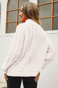 Angel Wings Cable-Knit Turtle Neck Long Sleeve Sweater - Hovatok