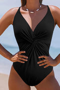 Twisted Crisscross V-Neck One-Piece Swimwear - Hovatok
