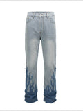 Men's Flame Pattern Patch Cargo Jeans ’ - Hovatok