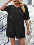 Lovelet Backless Round Neck Half Sleeve Romper - Hovatok