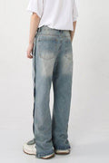 Side Slit Baggy Jeans with Pockets - Hovatok