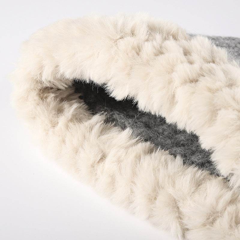 Fuzzy Hem Knit Hat - Hovatok