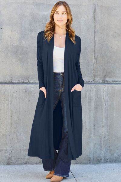 Basic Bae Full Size Open Front Long Sleeve Cover Up - Hovatok