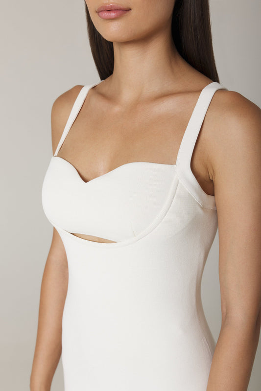 DITA BODY CONTOURING KNIT DRESS IN SUGAR