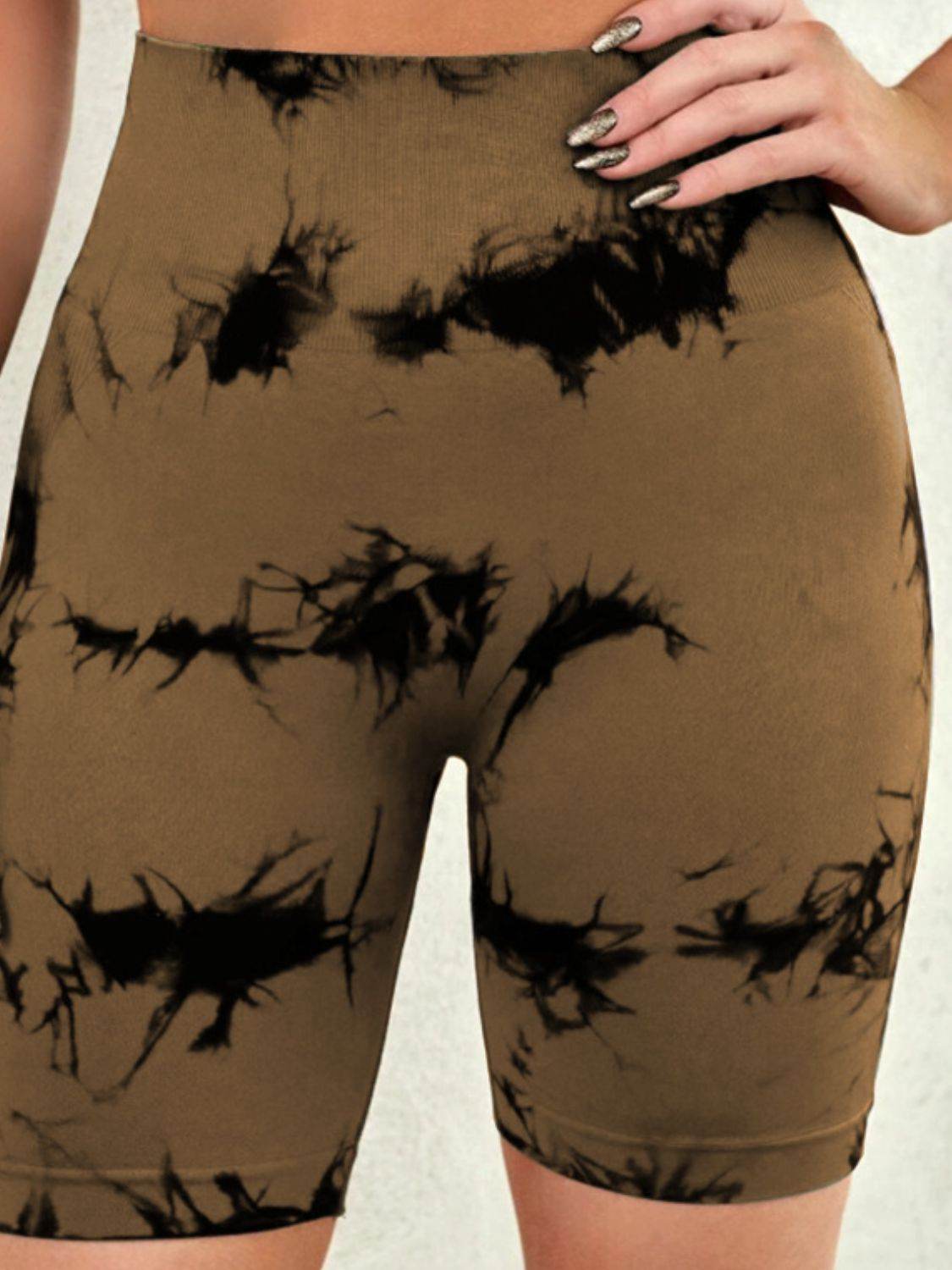 Tie-Dye High Waist Active Shorts - Hovatok